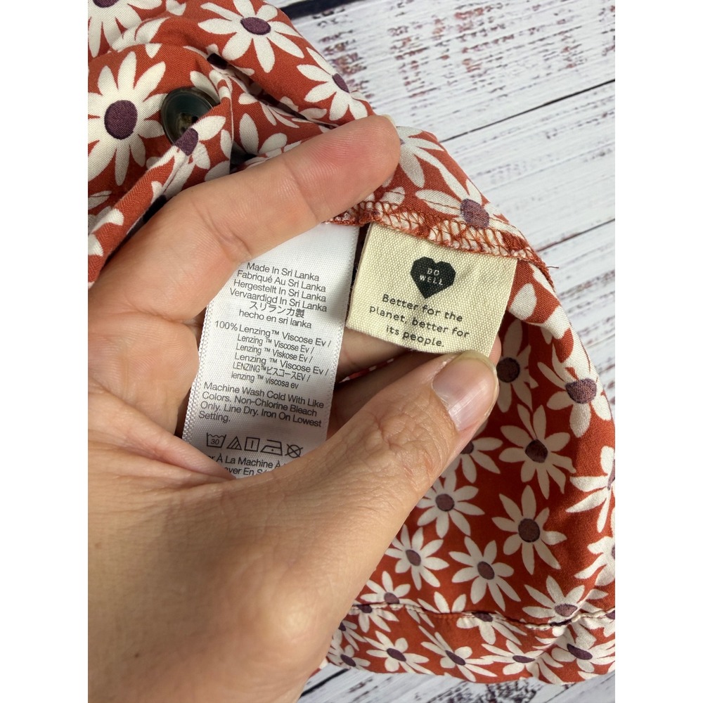 Madewell Falling Daisies Paperbag Button Front Mini Skirt S Rust Floral - Picture 4 of 6